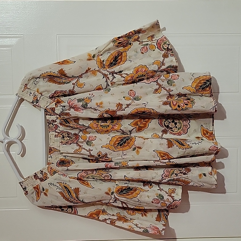 Chaps Floral Short Sleeve Blouse US M